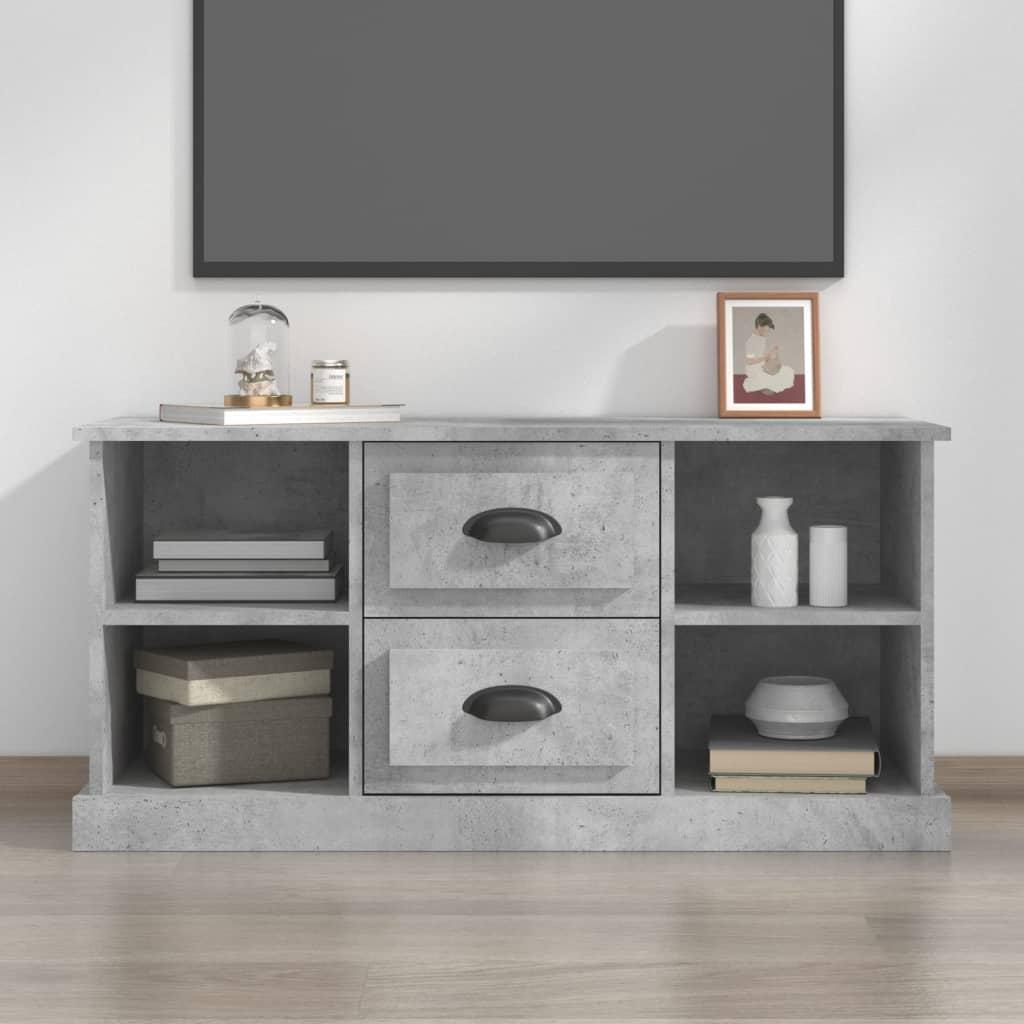 Tv-bord 99,5x35,5x48 cm konstrueret træ betongrå