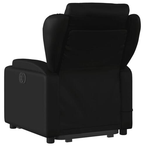 Løftestol med massagefunktion kunstlæder sort