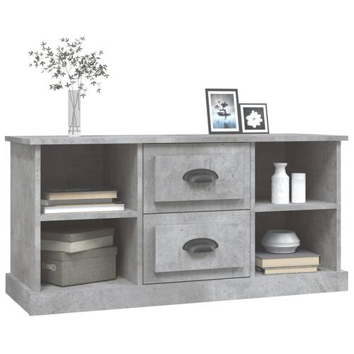 Tv-bord 99,5x35,5x48 cm konstrueret træ betongrå