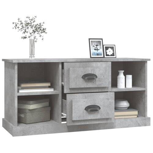 Tv-bord 99,5x35,5x48 cm konstrueret træ betongrå