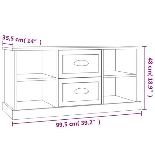 Tv-bord 99,5x35,5x48 cm konstrueret træ betongrå