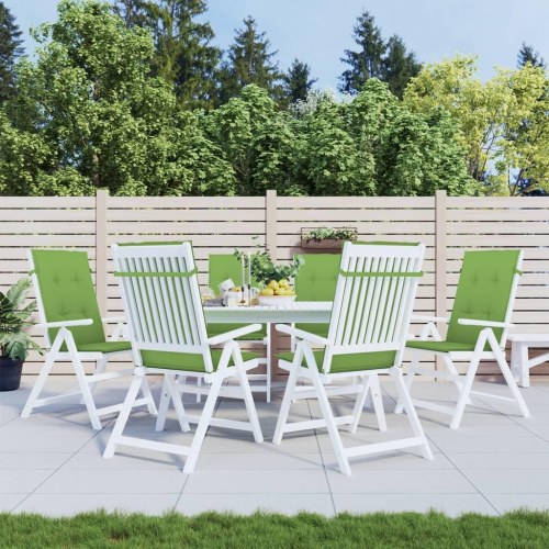 Stolehynder med høj ryg 6 stk. 120x50x4 cm stof grøn