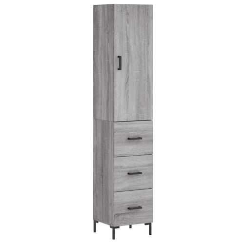 Højskab 34,5x34x180 cm konstrueret træ grå sonoma-eg