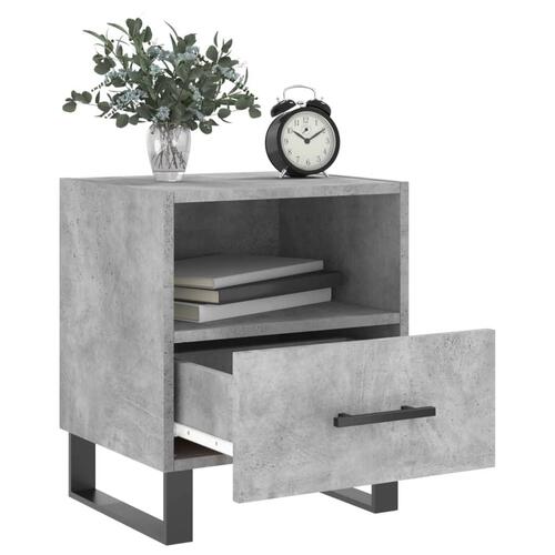 Sengeborde 2 stk. 40x35x47,5 cm konstrueret træ betongrå