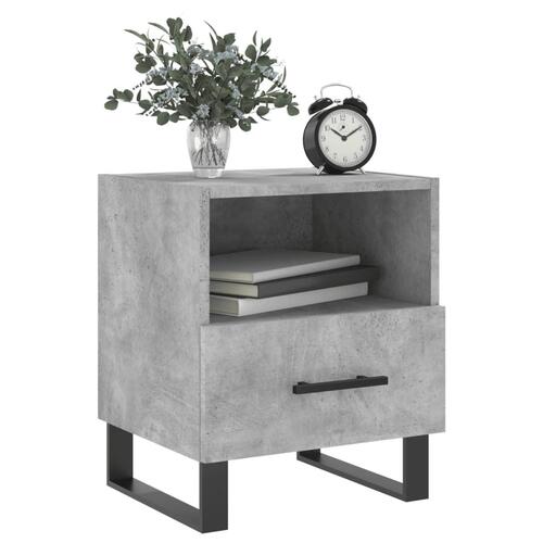 Sengeborde 2 stk. 40x35x47,5 cm konstrueret træ betongrå
