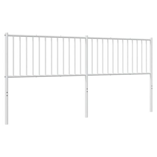 Sengegavl 193 cm metal hvid