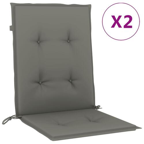 Stolehynder med lav ryg 2 stk. 100x50x4 cm stof mørkegrå