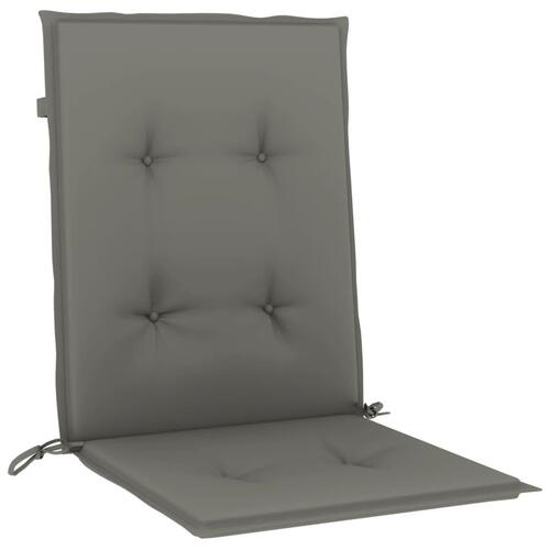 Stolehynder med lav ryg 2 stk. 100x50x4 cm stof mørkegrå