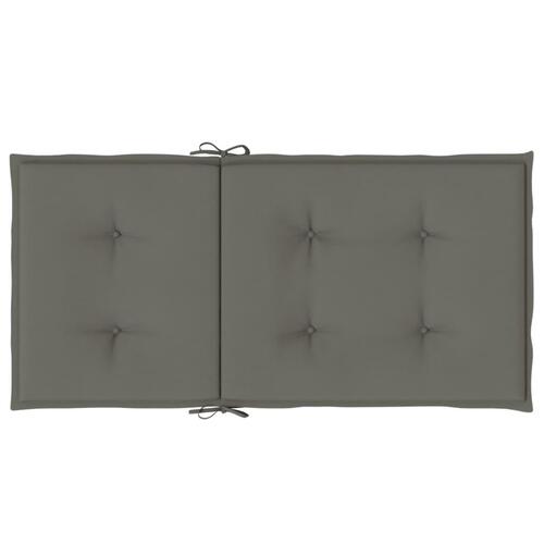 Stolehynder med lav ryg 2 stk. 100x50x4 cm stof mørkegrå