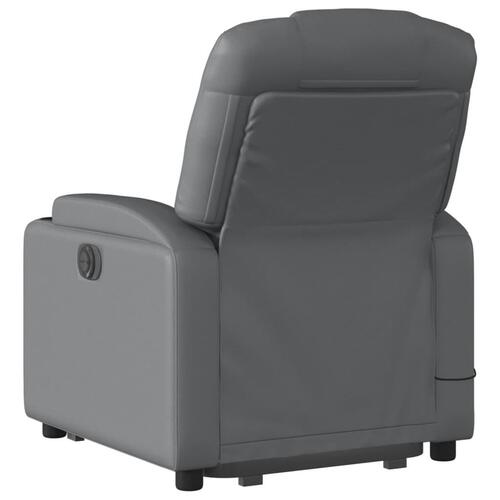 Løftestol med massagefunktion kunstlæder grå