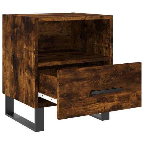 Sengeborde 2 stk. 40x35x47,5 cm konstrueret træ røget egetræ