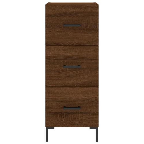 Skab 34,5x34x180 cm konstrueret træ brun egetræsfarve