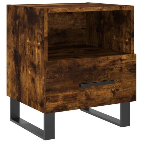 Sengeborde 2 stk. 40x35x47,5 cm konstrueret træ røget egetræ