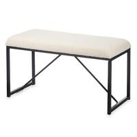 Bænk Hvid Metal Klæde 81 x 42 x 38 cm