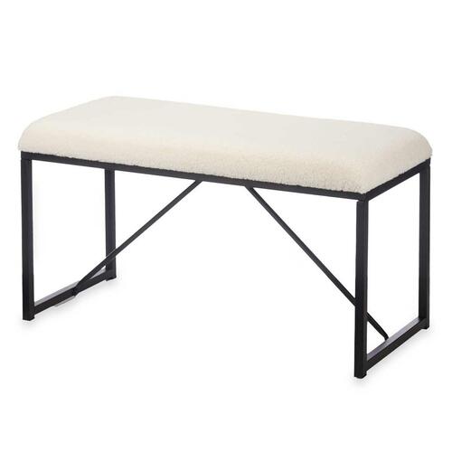 Bænk Hvid Metal Klæde 81 x 42 x 38 cm