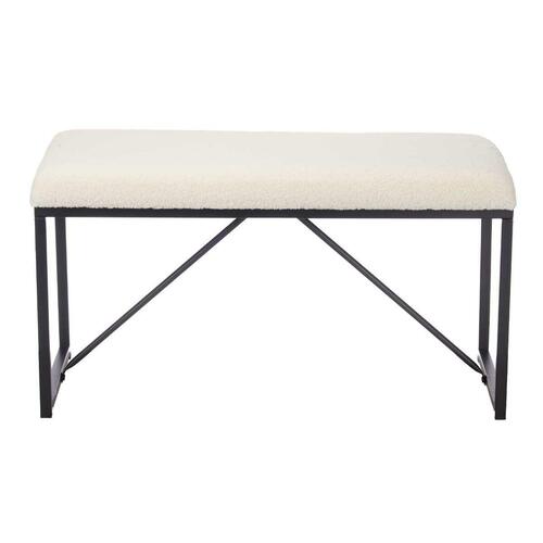Bænk Hvid Metal Klæde 81 x 42 x 38 cm