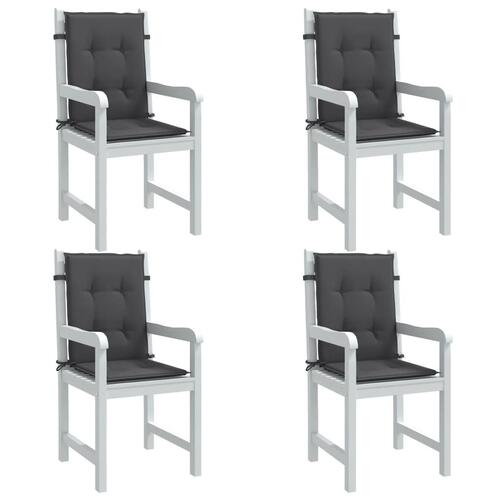 Stolehynder med lav ryg 4 stk. 100x50x4 cm stof antracitgrå