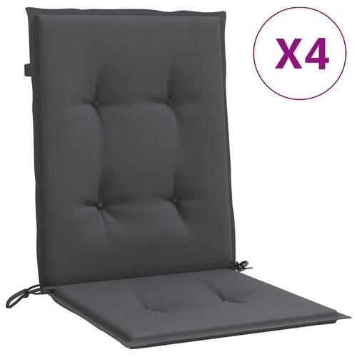 Stolehynder med lav ryg 4 stk. 100x50x4 cm stof antracitgrå