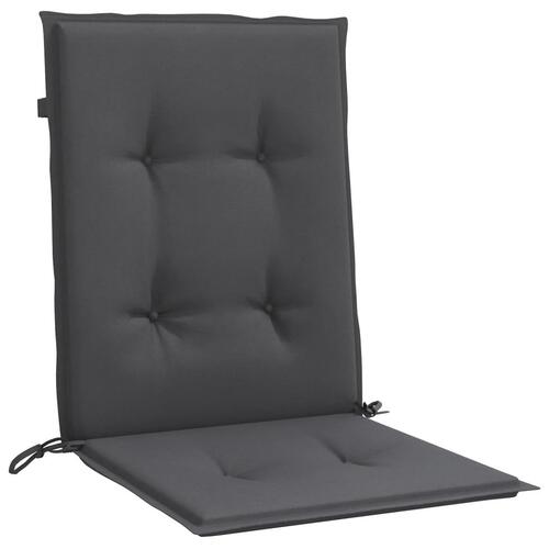 Stolehynder med lav ryg 4 stk. 100x50x4 cm stof antracitgrå
