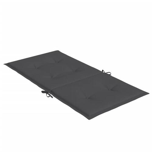Stolehynder med lav ryg 4 stk. 100x50x4 cm stof antracitgrå