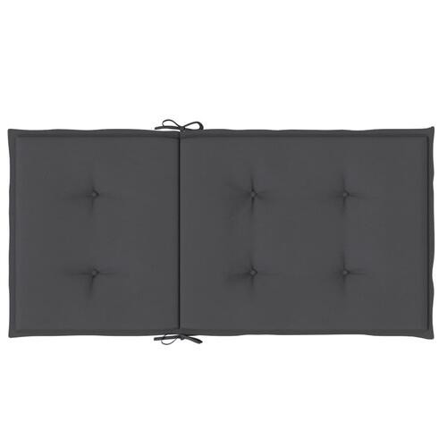 Stolehynder med lav ryg 4 stk. 100x50x4 cm stof antracitgrå