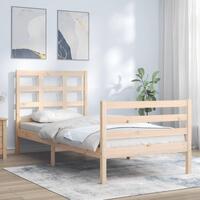Sengeramme med sengegavl Single massivt træ