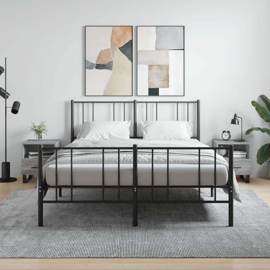 Sengeborde 2 stk. 40x35x47,5 cm konstrueret træ grå sonoma-eg