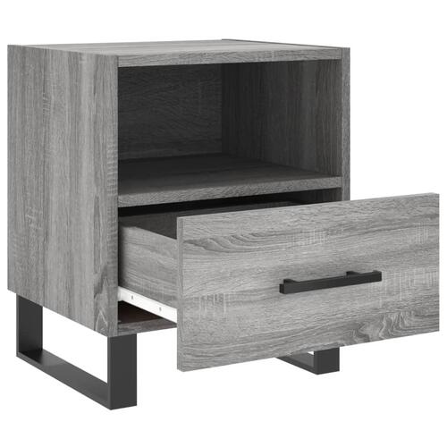Sengeborde 2 stk. 40x35x47,5 cm konstrueret træ grå sonoma-eg