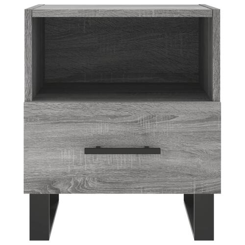 Sengeborde 2 stk. 40x35x47,5 cm konstrueret træ grå sonoma-eg