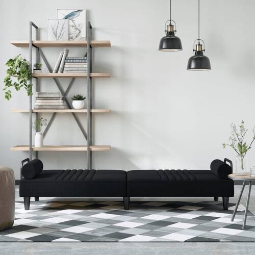 Sovesofa med armlæn velour sort