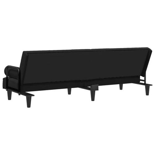 Sovesofa med armlæn velour sort