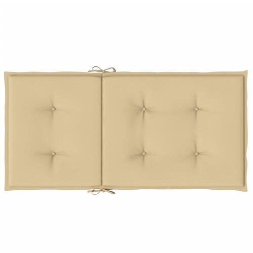 Stolehynder med lav ryg 4 stk. 100x50x4 cm stof beige