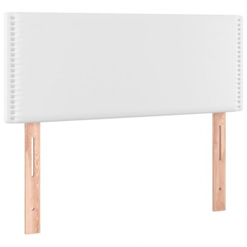 Kontinentalseng med madras 100×200 cm - kunstlæder, hvid