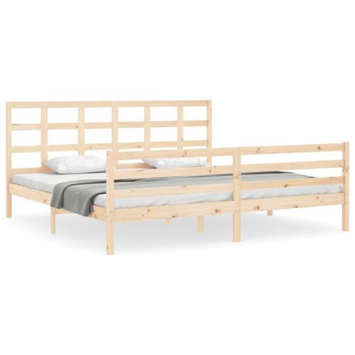 Sengeramme med sengegavl Super King Size massivt træ