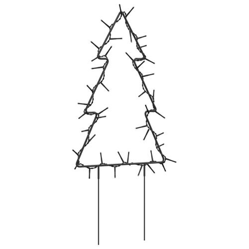 Juledekoration med jordspyd juletræsform 3 stk. 50 LED'er 30 cm
