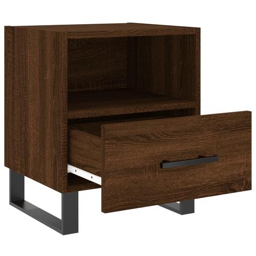 Sengeborde 2 stk. 40x35x47,5 cm konstrueret træ brunt egetræ