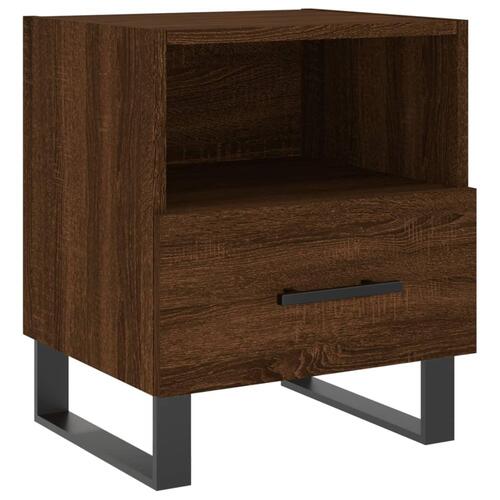 Sengeborde 2 stk. 40x35x47,5 cm konstrueret træ brunt egetræ