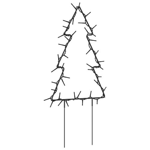 Juledekoration med jordspyd juletræsform 3 stk. 50 LED'er 30 cm