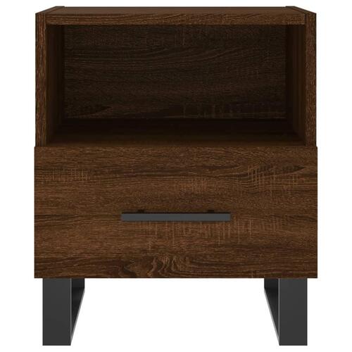 Sengeborde 2 stk. 40x35x47,5 cm konstrueret træ brunt egetræ
