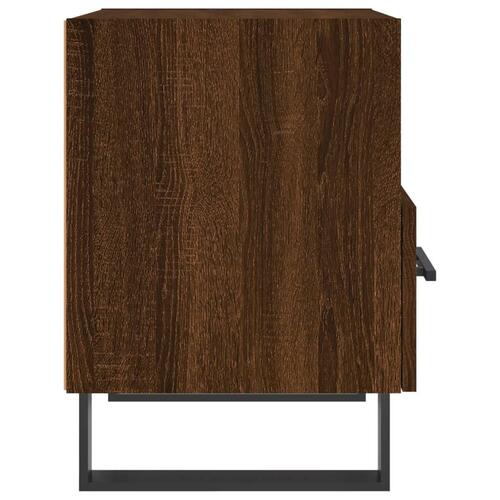 Sengeborde 2 stk. 40x35x47,5 cm konstrueret træ brunt egetræ