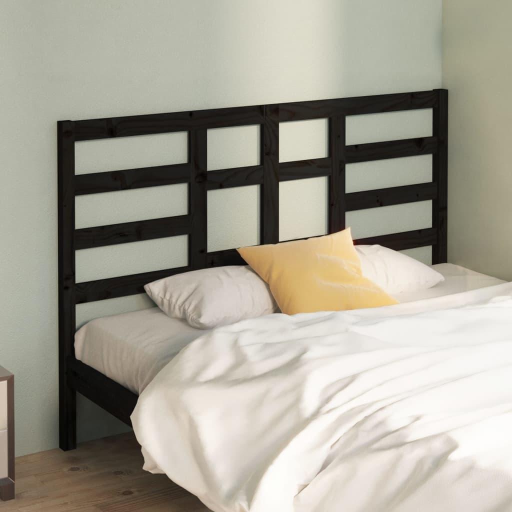 Sengegærde 146x4x104 cm massivt fyrretræ sort