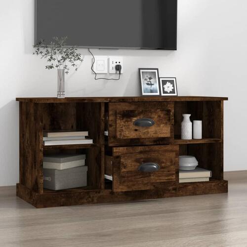 Tv-bord 99,5x35,5x48 cm konstrueret træ røget egetræsfarve