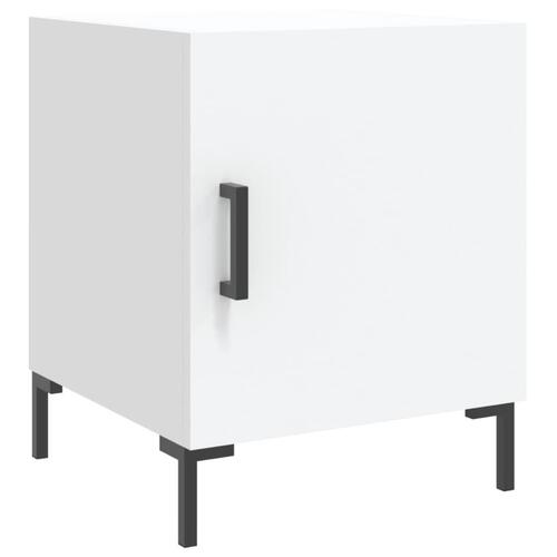 Sengebord 40x40x50 cm konstrueret træ hvid