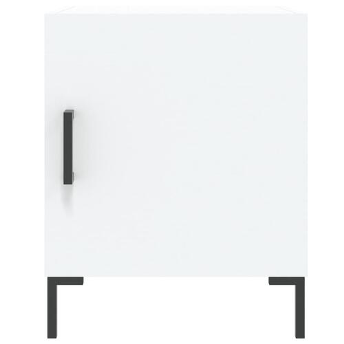 Sengebord 40x40x50 cm konstrueret træ hvid