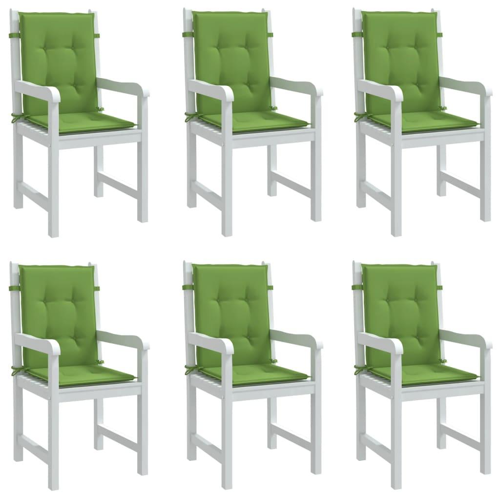 Stolehynder med lav ryg 6 stk. 100x50x4 cm stof grøn
