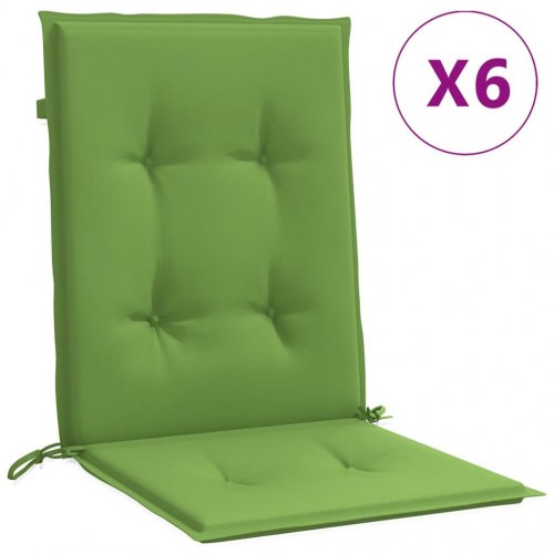 Stolehynder med lav ryg 6 stk. 100x50x4 cm stof grøn