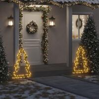 Juledekoration med jordspyd juletræsfigur 115 LED'er 90 cm