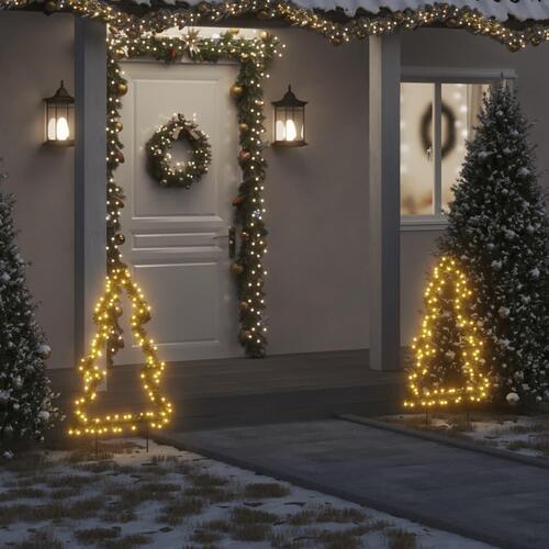 Juledekoration med jordspyd juletræsfigur 115 LED'er 90 cm