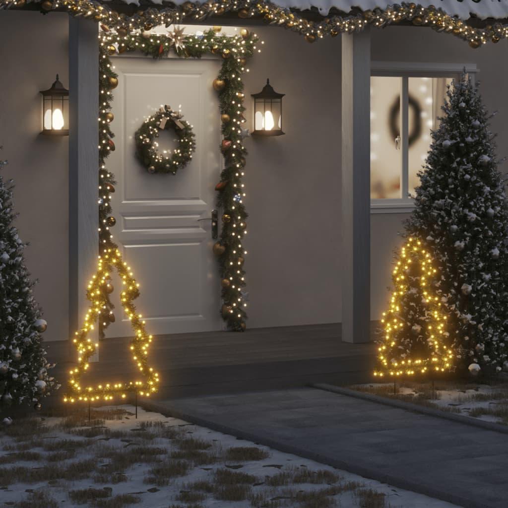 Juledekoration med jordspyd juletræsfigur 115 LED'er 90 cm