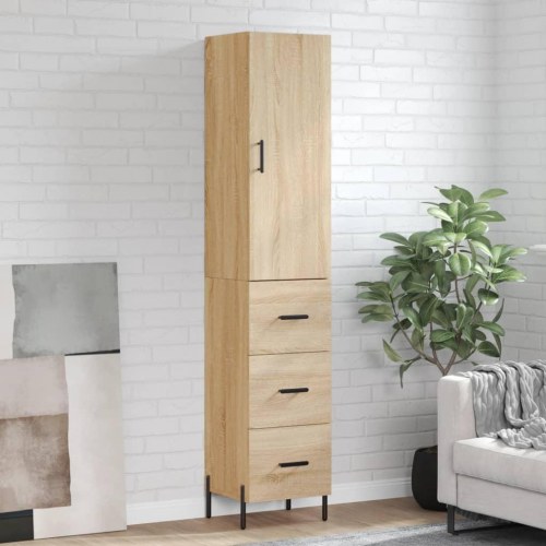 Skab 34,5x34x180 cm konstrueret træ sonoma-eg